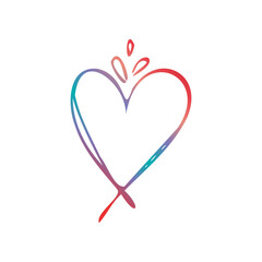 Vector doodle collection of cute rainbow hearts. Hand drawn illustrations for design on theme of Valentine's Day, love, wedding, feelings, relationships