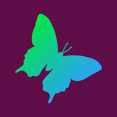 simple flat art minimalistic gradient colors sign of butterfly
