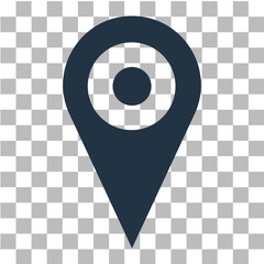 Location Pin icon isolated on transparent background. Navigation map, gps concept, vector 