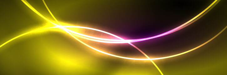 Blue neon glowing lines, magic energy space light concept, abstract background wallpaper design