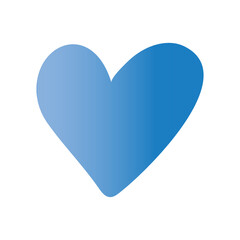 Simple blue doodle heart. Isolated design element for valentine's day, wedding, romance