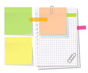 3D note papers and stickers