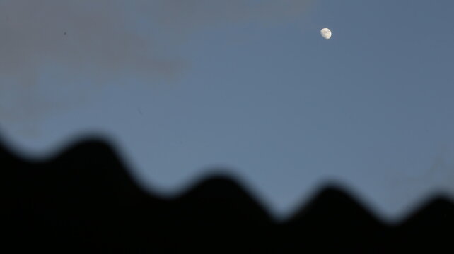 moon in the evening sky