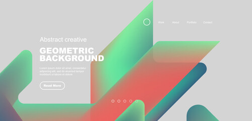 Abstract trendy geometric patterns poster with fluid color triangles and other geometric shapes. Vector illustration for wallpaper, banner, background, leaflet, catalog, cover, flyer