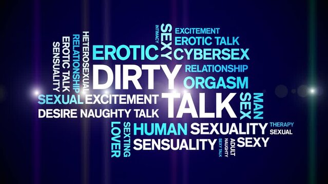 Dirty Talk animated tag word cloud;text design animation kinetic typography seamless loop.