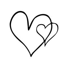 Simple vector doodle heart. Abstract illustration for design. Element for creating patterns, postcards, sublimations, decor. Valentine's day, love, wedding, relationship