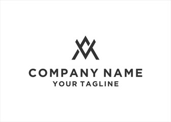 AM logo design vector
