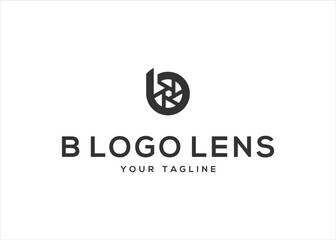 Letter b lens logo design vector illustration