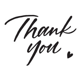 手書きの筆文字 thank you　