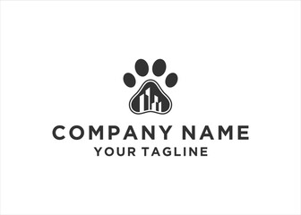Dog cat pet house home logo vector icon illustration
