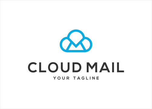 Cloud mail logo design vector