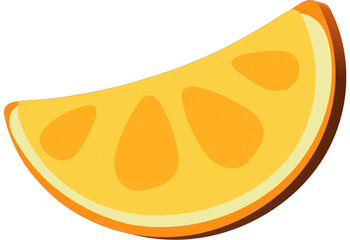 3D Illustration render yellow orange fruit slice with pits on transparent background