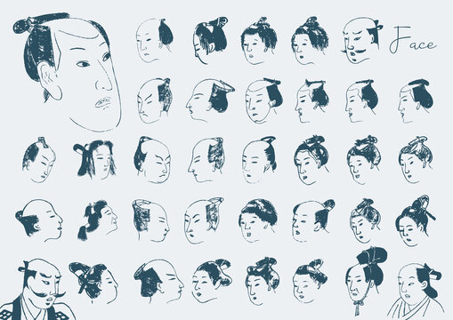 ukiyoe japanese art face 顔 日本画 男性 浮世絵 殿 商人 町人 日本人