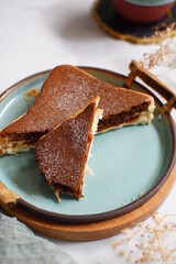 toast with cream coffee topping in a plate 