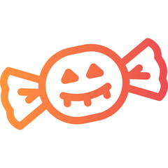 halloween candy gradient line icon