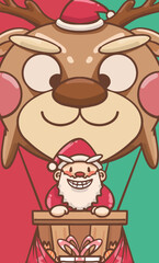Cartoon Christmas Eve Santa Claus Illustration Design

