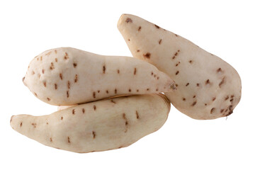 Japan Sweet potato and cut isolated on a transparent background