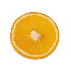 Orange fruit slice isolated on a transparent background
