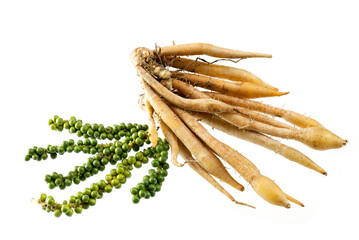 green color black pepper, finger root, kaempfer, boesenbergia isolate on white background,...