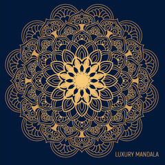 Luxury mandala with golden color print, banner, brochure