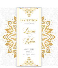 Wedding invitation with mandala Free Vector