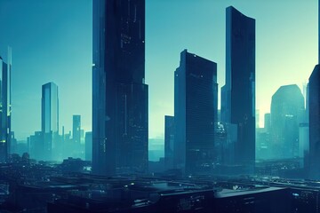 Futuristic city wallpaper. Ai generated image, is not based on any real image	