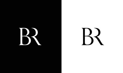 Simple letter BR monogram stylish type design logo - obrazy, fototapety, plakaty