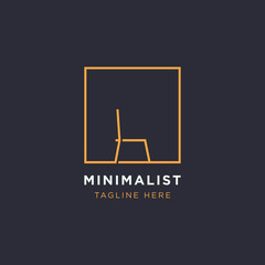 Chair, Furniture Interior Logo Design Illustration Line Art Design
