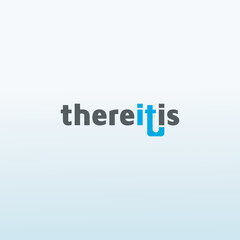 there it is tech company vector logo design