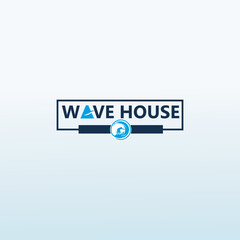 Wave home real estate vector logo design