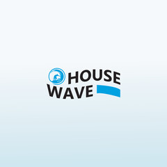 Wave home real estate vector logo design
