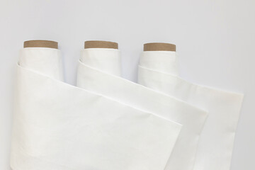 White cotton Fabric Rolls Mockup