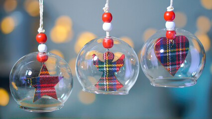 Glass lanterns for Christmas decorations