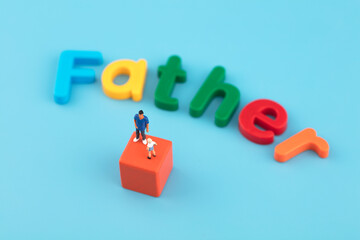 Miniature creative father's day kids and father