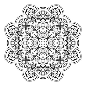 Mandala art draws hand patterns for Art on the wall. Coloring book Lace pattern The tattoo. Design for a wallpaper Paint shirt and tile Stencil Sticker Design Decorative ornament in ethnic