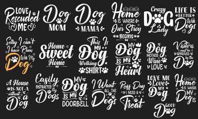 Dog T-Shirt Design Bundle 