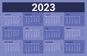 Calendar for 2023.