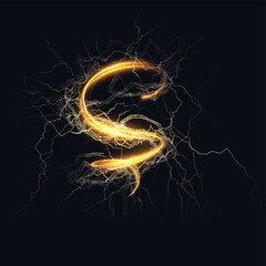 Lightning energy shiny spiral effect vector background. EPS10