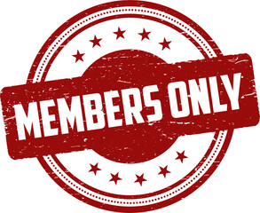 Members only stamp, round grunge vintage members only sign