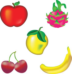 Fruits Vector illustration. image or clip art.