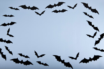Halloween border background decorations bats