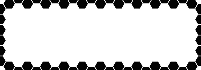 Black hexagon frame on White backgrounds. Abstract honeycomb. Abstract pattern football. Abstract tortoiseshell with copy space