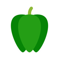 Green bell pepper icon. Green vegetable. Vector.