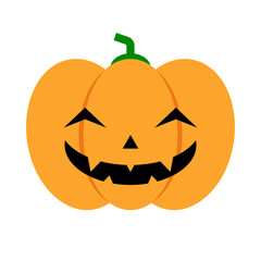 Halloween orange pumpkin. Halloween party icon. Vector.