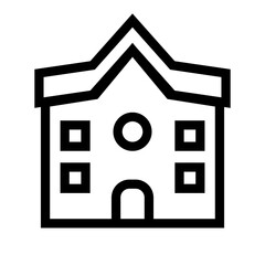 Simple school icon. School building. Vector.