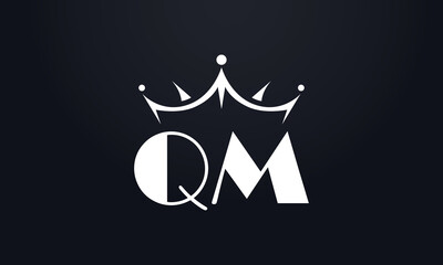 King crown logo design vector and extra bold queen symbol