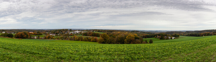 Fototapeta premium Panoramic landscape autumn photo of german valley