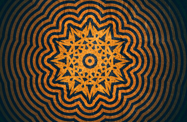 Background with arabic ornament. Multi line contour