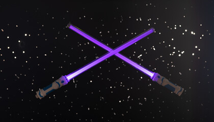 laser sword in outer space - obrazy, fototapety, plakaty