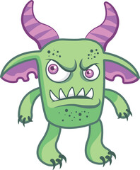 cute green monster male illustration